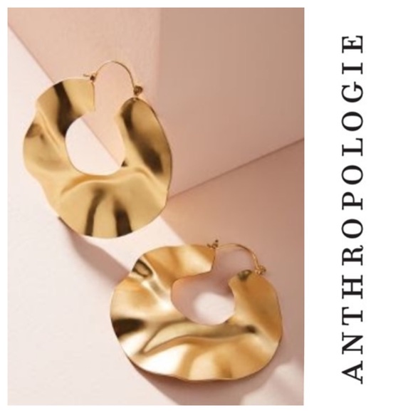 Anthropologie Jewelry - Anthropologie Laurie Wrinkled Hoop Earrings.